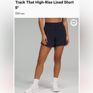 Lululemon Track That High-Rise Lined Short 5" Size: 6